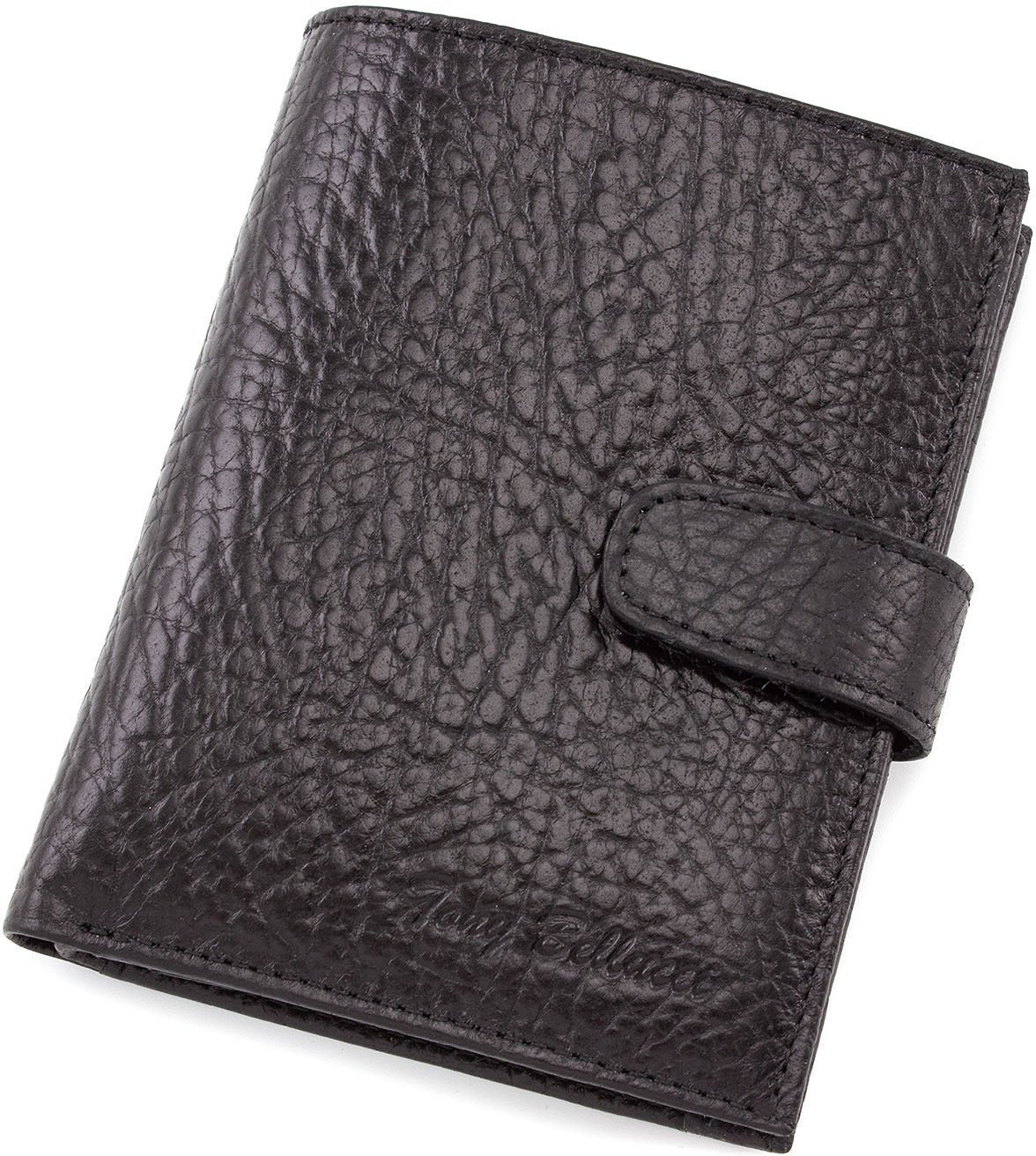Многофункциональное портмоне черного цвета из кожи высокого качества Tony Bellucci (10726)