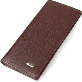 Чоловічий гаманець вертикальний з натуральної шкіри коричневого кольору без застібки CANPELLINI (2421904)