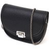 Стильная женская сумка из натуральной кожи черного цвета на цепочке Vintage (2422118) - 1