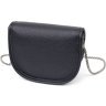 Стильная женская сумка из натуральной кожи черного цвета на цепочке Vintage (2422118) - 2