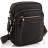 Наплечная компактная мужская сумка из натуральной кожи черного цвета Tiding Bag (15756) фото №1 Наплечная компактная мужская сумка из натуральной кожи черного цвета Tiding Bag (15756) modnotak фото - 1