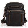 Наплечная компактная мужская сумка из натуральной кожи черного цвета Tiding Bag (15756) фото №2 Наплечная компактная мужская сумка из натуральной кожи черного цвета Tiding Bag (15756) modnotak фото - 2