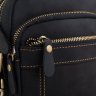 Наплічна компактна чоловіча сумка з натуральної шкіри чорного кольору Tiding Bag (15756) - 5