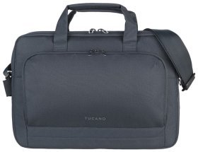Деловая текстильная сумка для командировок с отделением для ноутбука до 14" Tucano Star синего цвета 103568