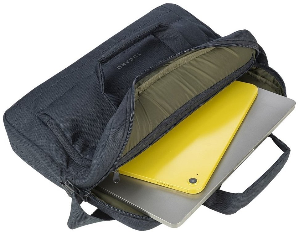 Деловая текстильная сумка для командировок с отделением для ноутбука до 14" Tucano Star синего цвета 103568 modnotak фото №6