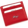 Подарунковий набір зі шкіряних аксесуарів червоного кольору для дівчини (гаманець та візитниця) KARYA (19850) - 2