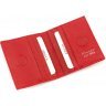 Подарунковий набір зі шкіряних аксесуарів червоного кольору для дівчини (гаманець та візитниця) KARYA (19850) - 3