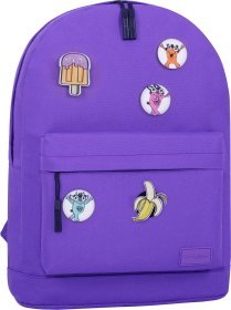 Фиолетовый рюкзак для подростков из текстиля с липучками Bagland (53868)