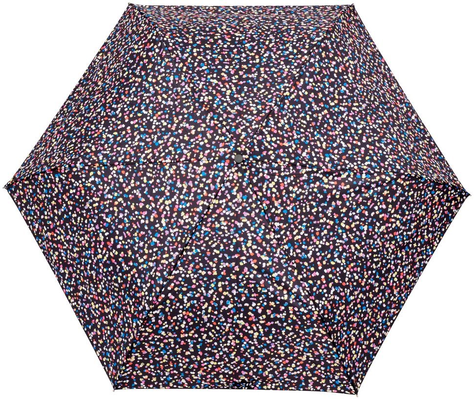 Женский складной зонт Fulton L553 Superslim-2 Sprinkled Spot (механика, черный с разноцветным принтом конфетти) 93968 modnotak фото №2
