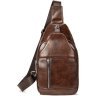 Коричневая мужская сумка-слинг из натуральной кожи Vintage (20340) - 1