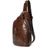 Коричневая мужская сумка-слинг из натуральной кожи Vintage (20340) - 2