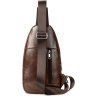 Коричневая мужская сумка-слинг из натуральной кожи Vintage (20340) - 3