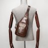 Коричнева чоловіча сумка-слінг з натуральної шкіри Vintage (20340) - 6