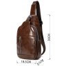 Коричневая мужская сумка-слинг из натуральной кожи Vintage (20340) - 8