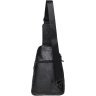 Практичная мужская черная сумка-слинг крупного размера из натуральной кожи Borsa Leather (22093) - 3