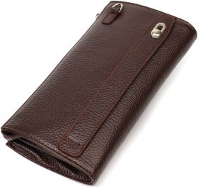 Шкіряний чоловічий клатч коричневого кольору на блискавці BOND 2422051