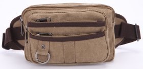 Текстильна бананка на пояс кольору хакі Vintage (20081)