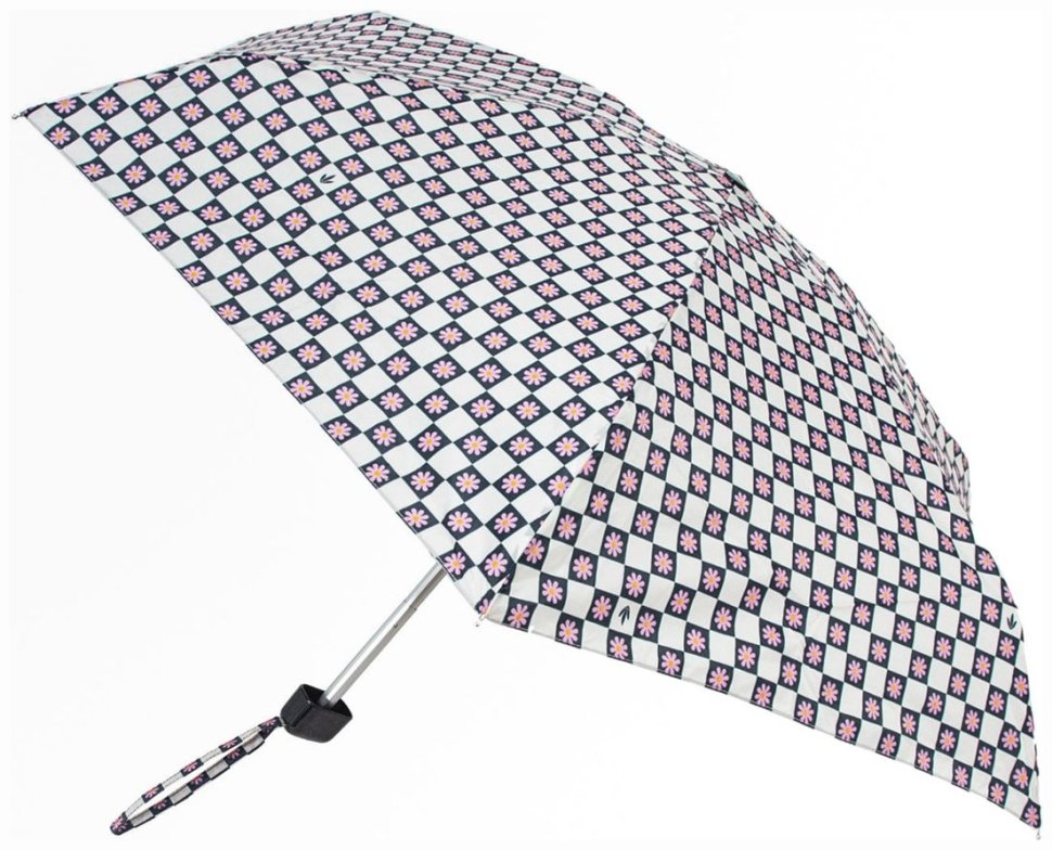 Женский складной зонт Fulton L501-041611 Tiny-2 Flower Check (Компактный, разноцветный в цветочную клетку, механика) 94368 modnotak фото №1