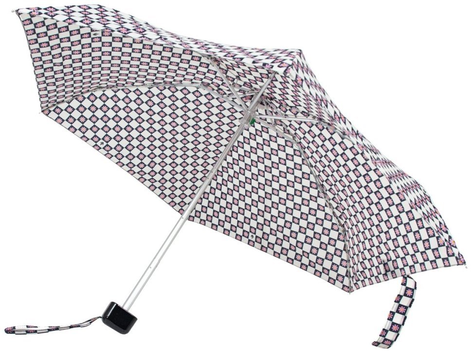 Женский складной зонт Fulton L501-041611 Tiny-2 Flower Check (Компактный, разноцветный в цветочную клетку, механика) 94368 modnotak фото №9