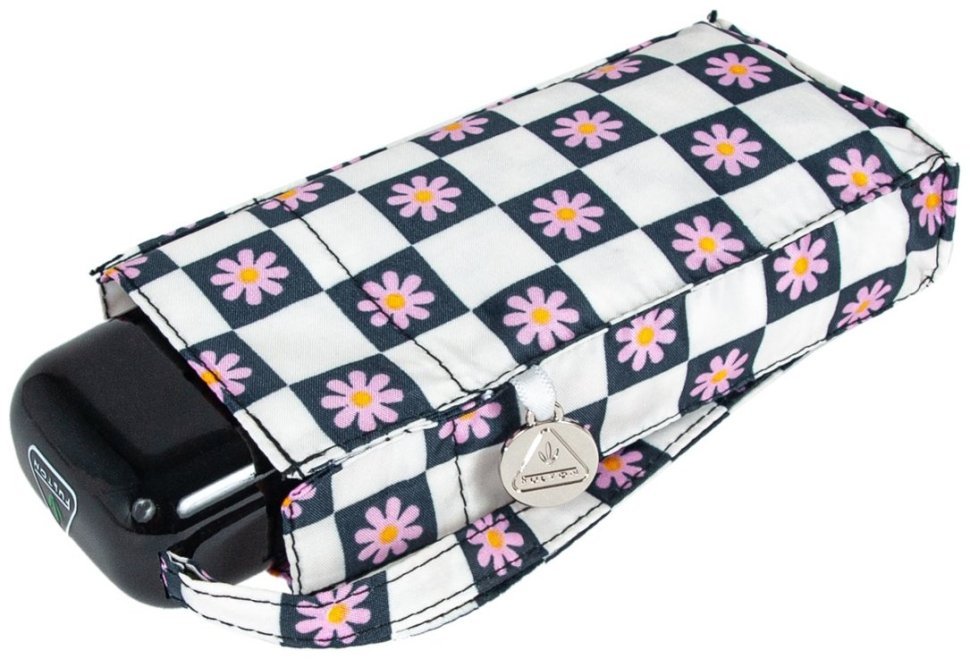 Женский складной зонт Fulton L501-041611 Tiny-2 Flower Check (Компактный, разноцветный в цветочную клетку, механика) 94368 modnotak фото №10