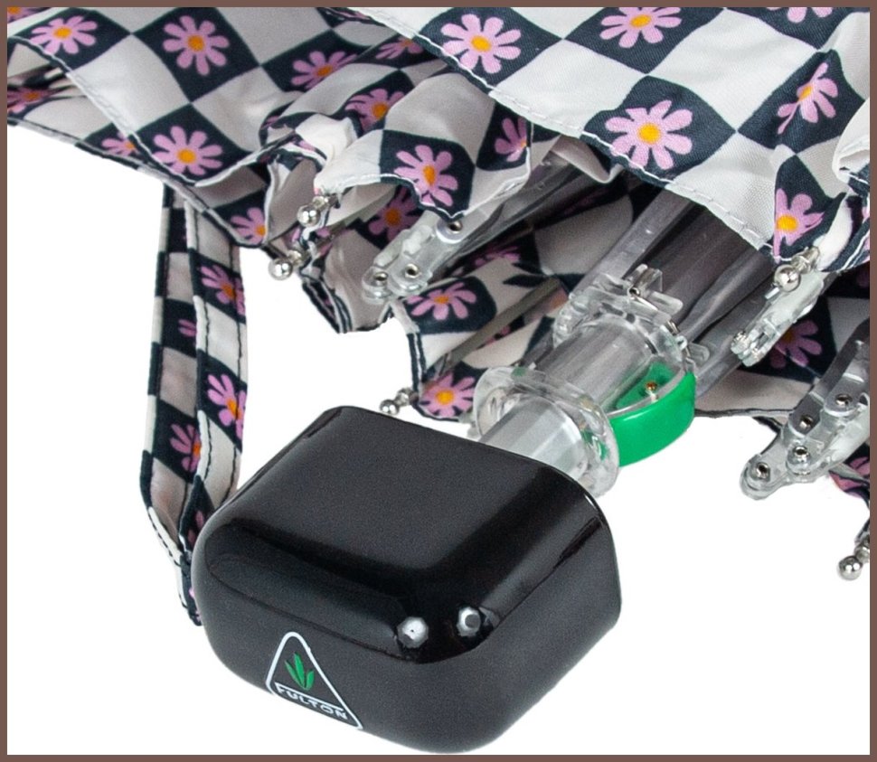 Женский складной зонт Fulton L501-041611 Tiny-2 Flower Check (Компактный, разноцветный в цветочную клетку, механика) 94368 modnotak фото №11