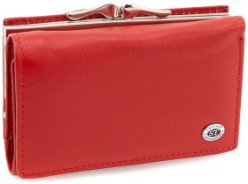 Червоний невеликий гаманець шкіряний жіночий ST Leather 94568