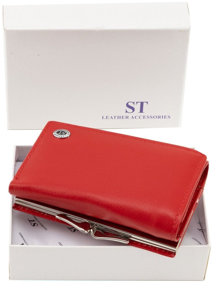 Красный небольшой кошелек кожаный женский ST Leather 94568 modnotak фото №9