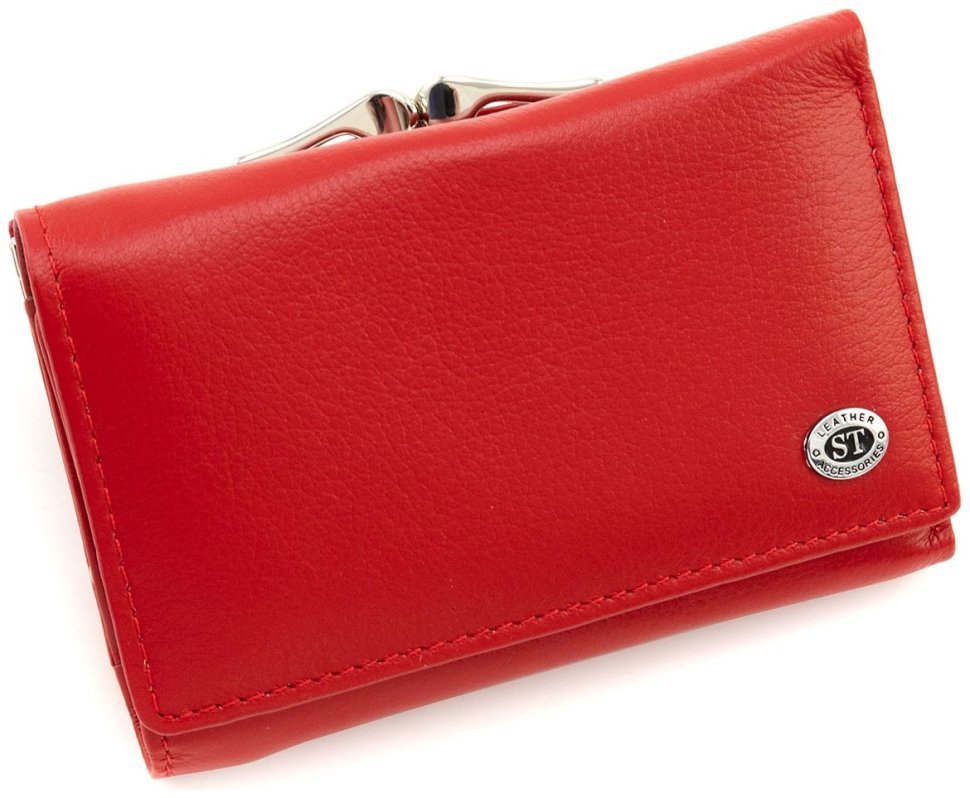 Красный небольшой кошелек кожаный женский ST Leather 94568 modnotak фото №3
