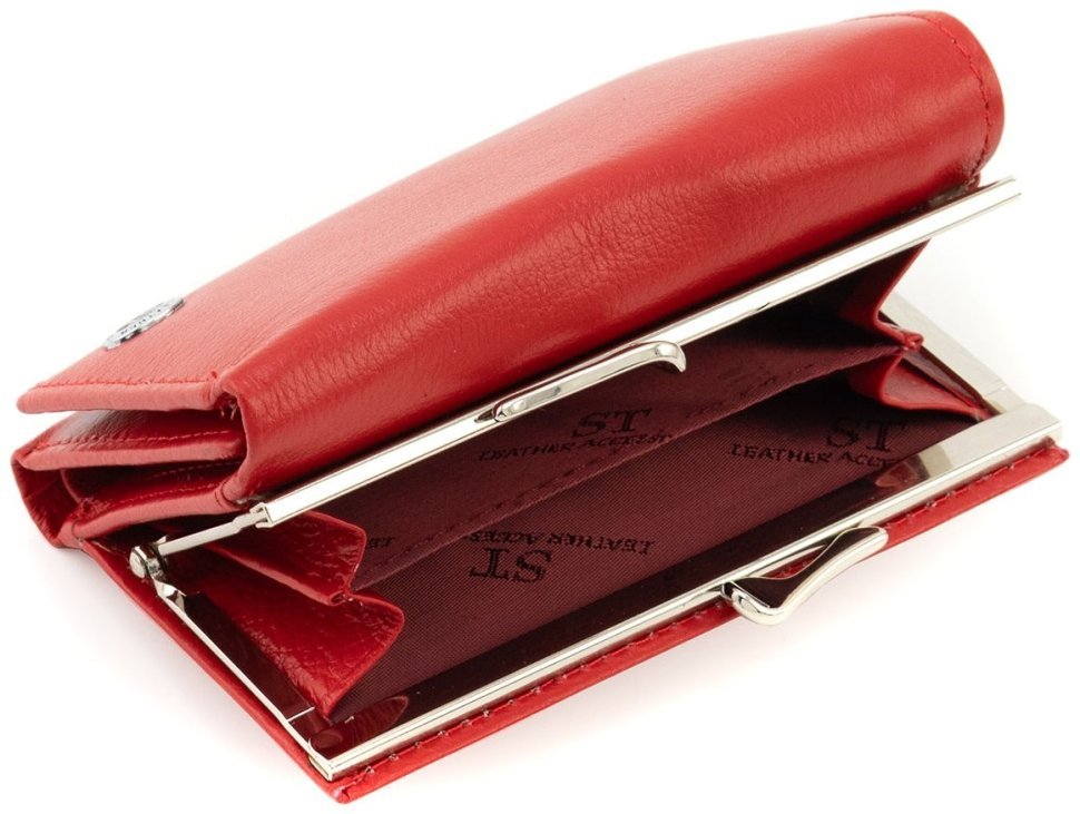 Красный небольшой кошелек кожаный женский ST Leather 94568 modnotak фото №5