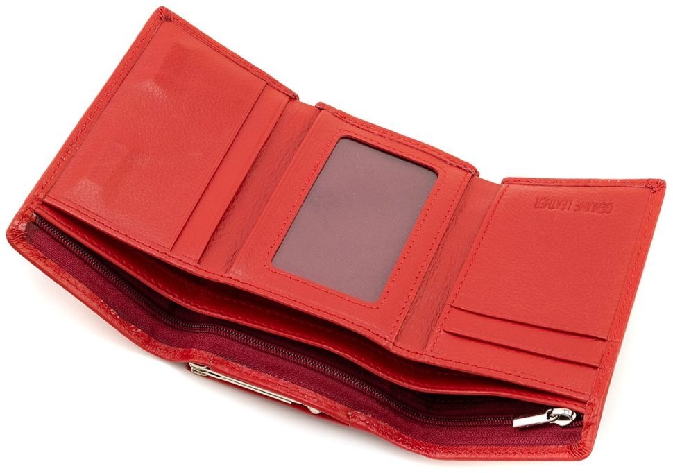 Красный небольшой кошелек кожаный женский ST Leather 94568 modnotak фото №6