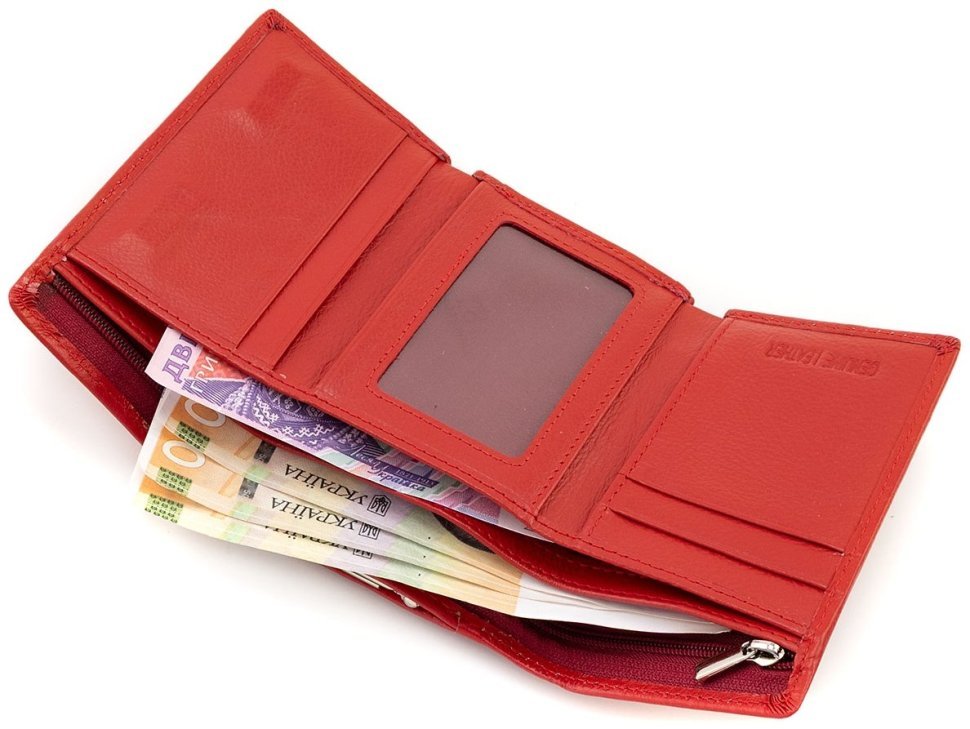 Красный небольшой кошелек кожаный женский ST Leather 94568 modnotak фото №7