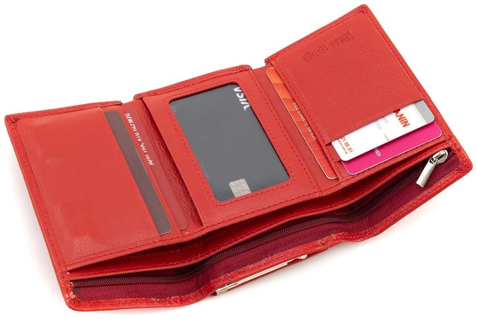 Красный небольшой кошелек кожаный женский ST Leather 94568 modnotak фото №8