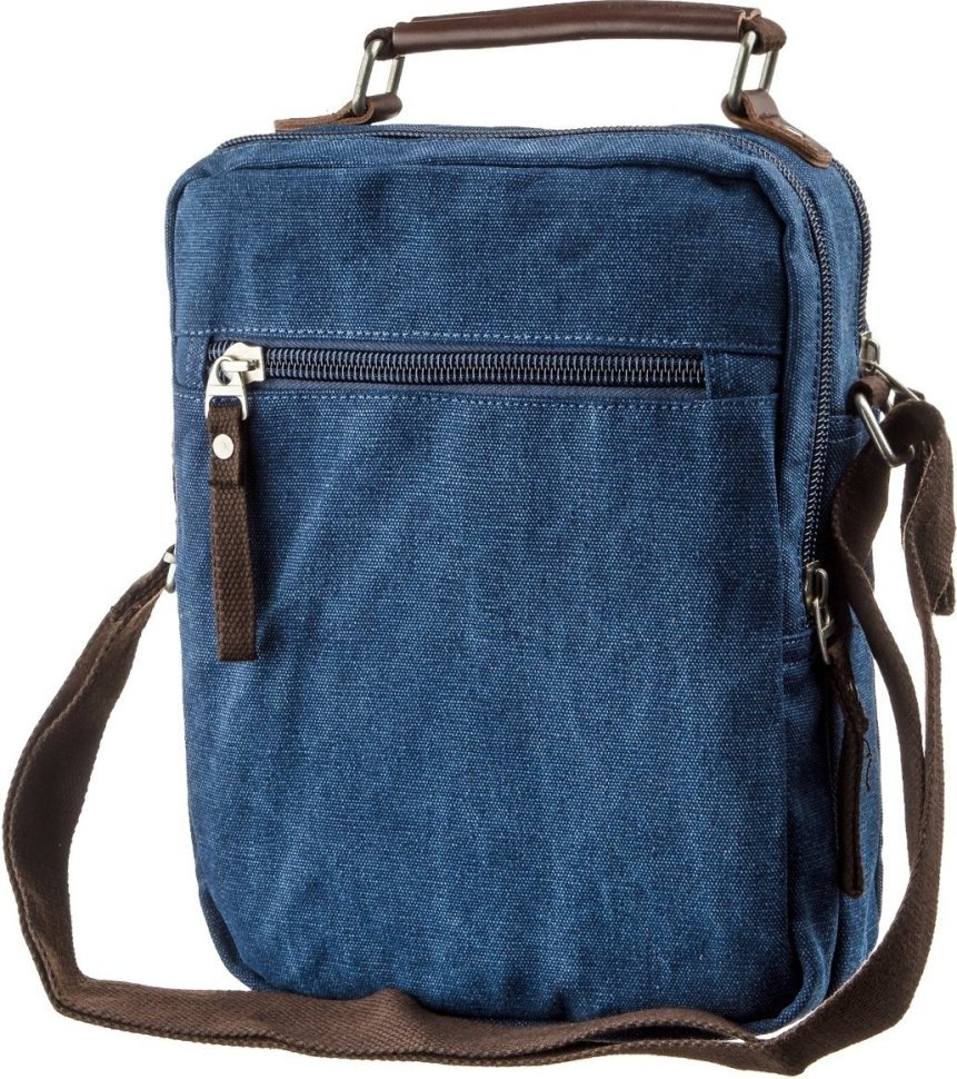 Синяя текстильная сумка вертикального типа Vintage (20156) modnotak фото №2