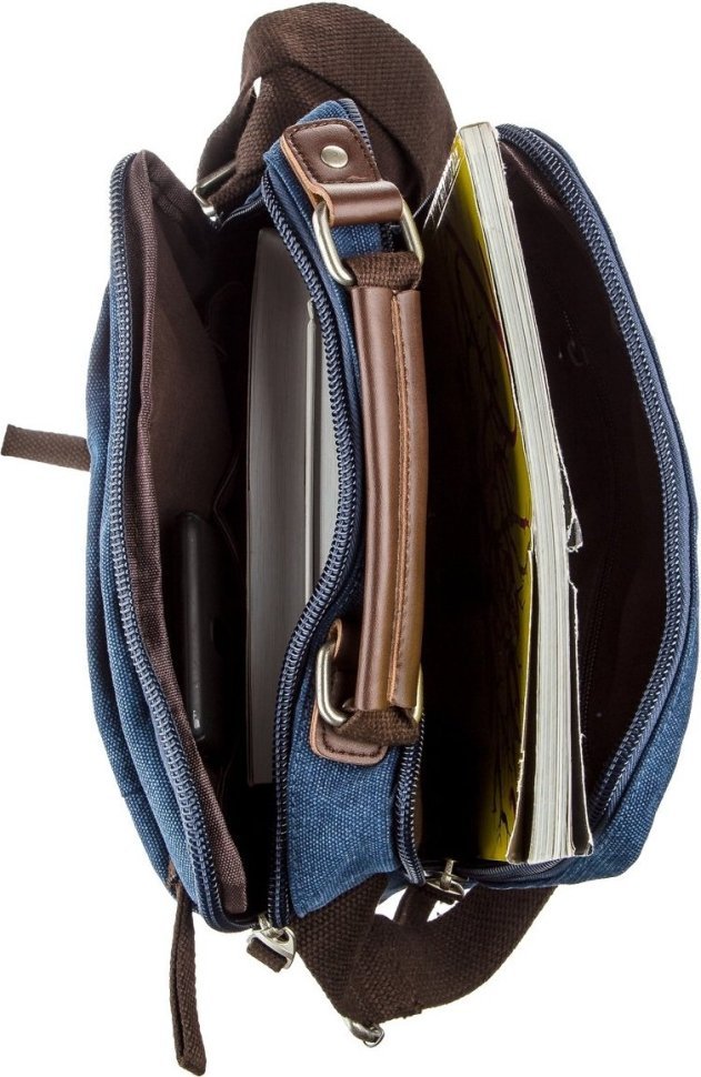 Синяя текстильная сумка вертикального типа Vintage (20156) modnotak фото №4