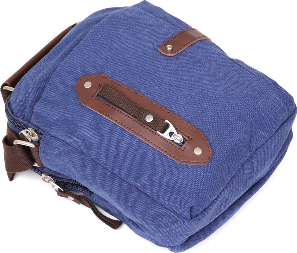 Синя текстильна сумка вертикального типу Vintage (20156)