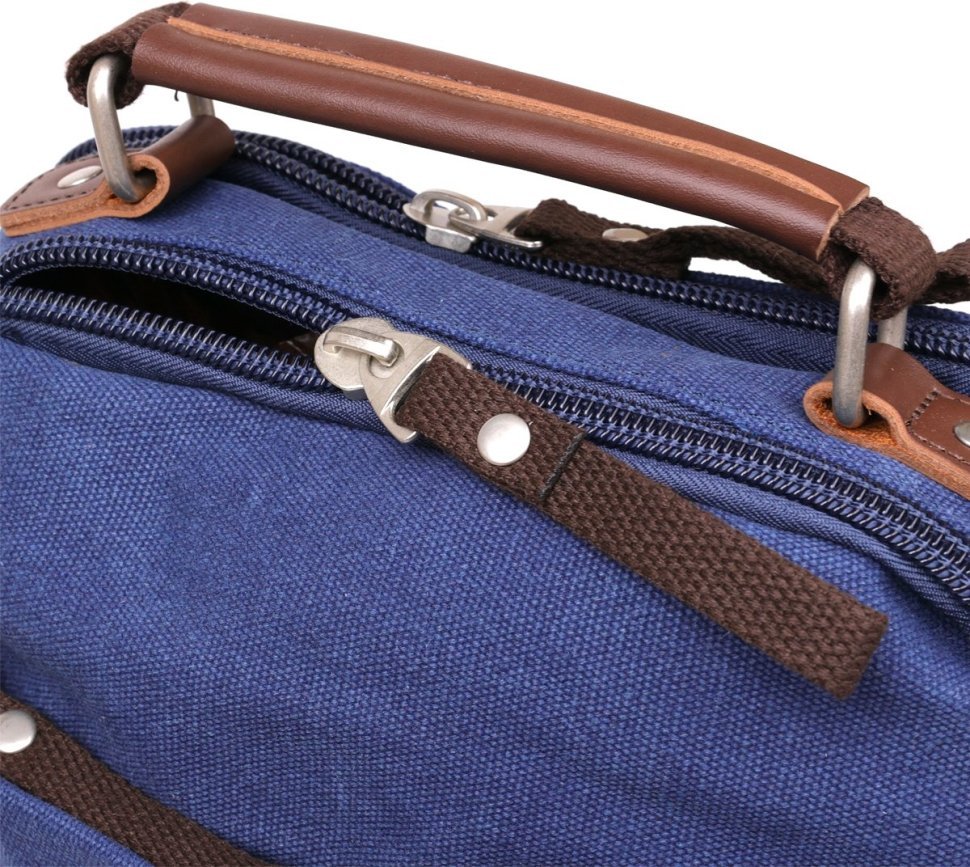Синя текстильна сумка вертикального типу Vintage (20156)