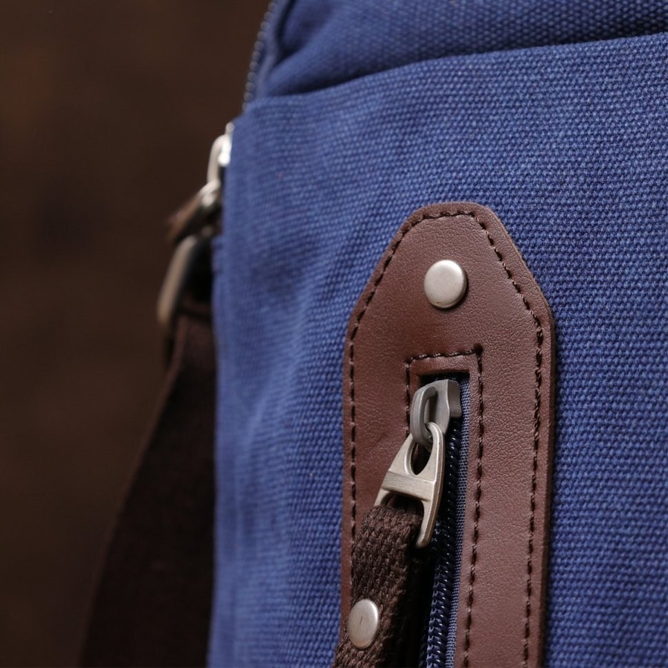 Синяя текстильная сумка вертикального типа Vintage (20156) modnotak фото №10