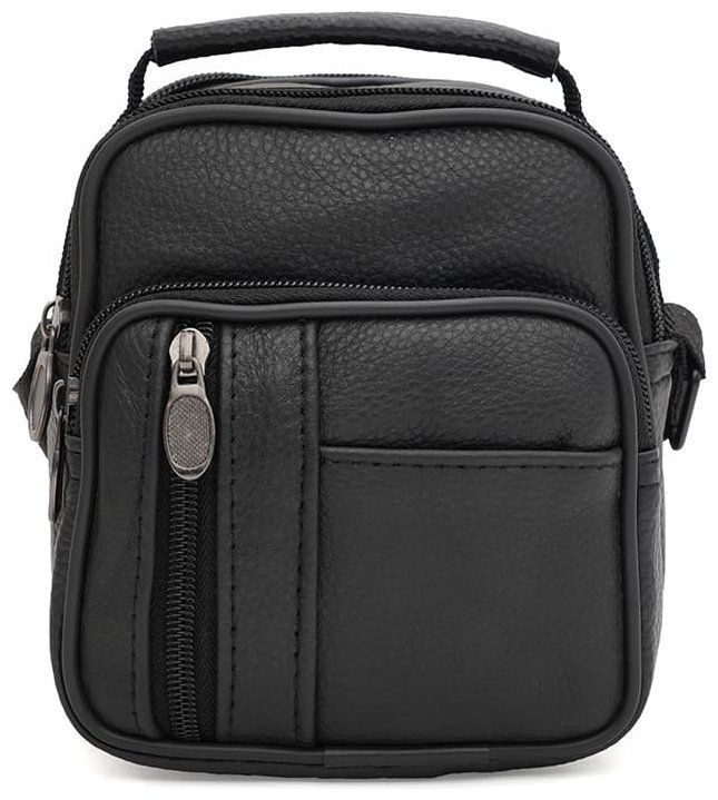 Компактная мужская барсетка из натуральной фактурной кожи Borsa Leather 94668 чёрного цвета фото №1 Компактная мужская барсетка из натуральной фактурной кожи Borsa Leather 94668 чёрного цвета modnotak фото №1