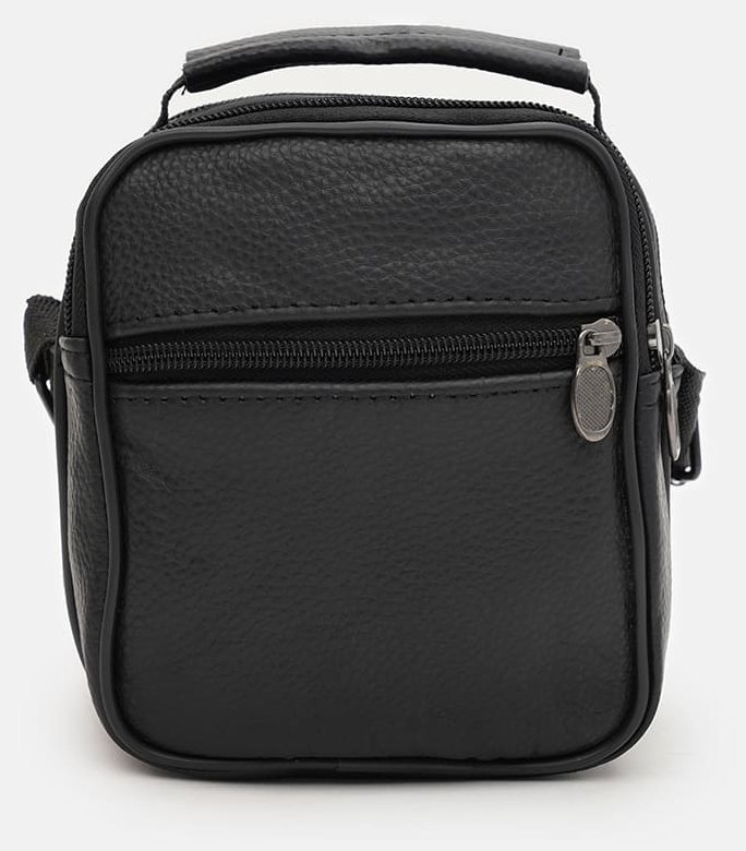 Компактная мужская барсетка из натуральной фактурной кожи Borsa Leather 94668 чёрного цвета фото №3 Компактная мужская барсетка из натуральной фактурной кожи Borsa Leather 94668 чёрного цвета modnotak фото №3