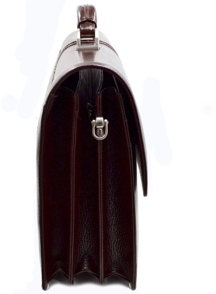 Міцний чоловічий портфель коричневого кольору з натуральної шкіри Desisan (317-019)