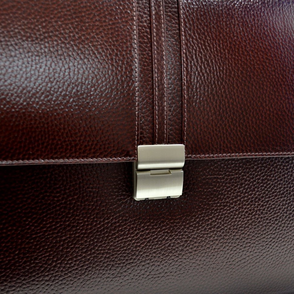Прочный мужской портфель коричневого цвета из натуральной кожи Desisan (317-019)
