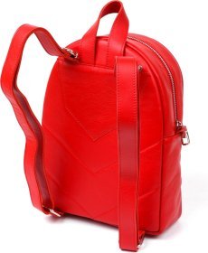 Невеликий жіночий шкіряний рюкзак насиченого червоного кольору Shvigel (16316)