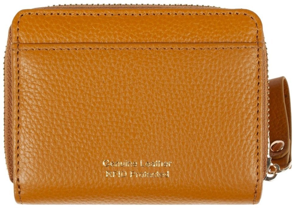 Вместительный кожаный женский кошелек с монетницей Ashwood Y50 желтого цвета 95468 modnotak фото №2