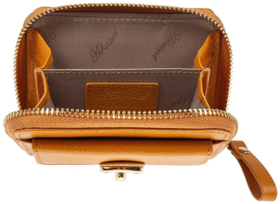 Вместительный кожаный женский кошелек с монетницей Ashwood Y50 желтого цвета 95468 modnotak фото №5