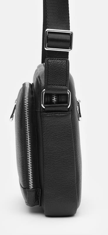 Чоловічі шкіряні сумки через плече в чорному кольорі Ricco Grande (21376)
