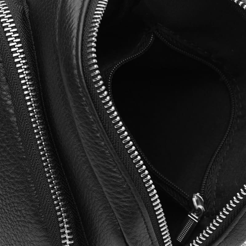 Чоловічі шкіряні сумки через плече в чорному кольорі Ricco Grande (21376)