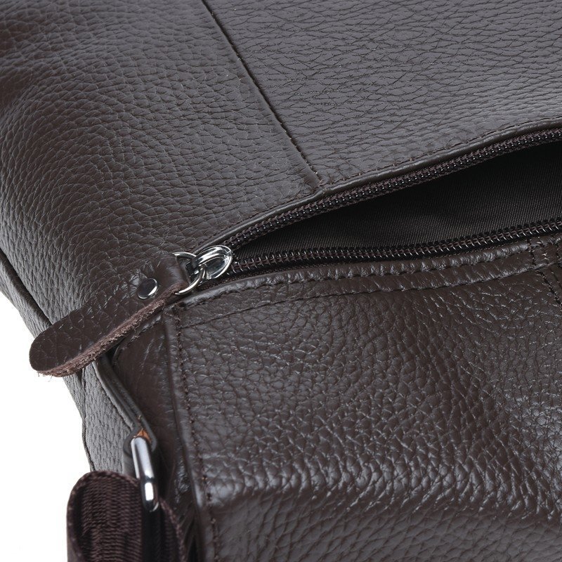 Мужская коричневая сумка на плечо из кожи Borsa Leather (19326)