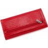 Червоний лаковий гаманець з тисненням KARYA (16188) - 4