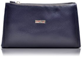 Повседневная кожаная женская косметичка синего цвета Desisan 106968