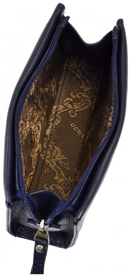 Повседневная кожаная женская косметичка синего цвета Desisan 106968 modnotak фото №2